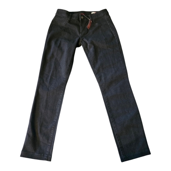 Arizona Jeans Womens Size 2 Black Mid Rise Straight 28×28 Dark Wash Denin NEW - Picture 1 of 10